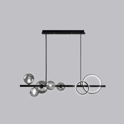 DecorBites™ Contemporary Glass Island Lamp: 7-Head Hanging Light for Dining Room