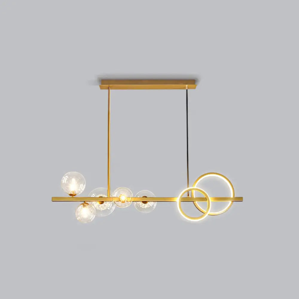 DecorBites™ Contemporary Glass Island Lamp: 7-Head Hanging Light for Dining Room