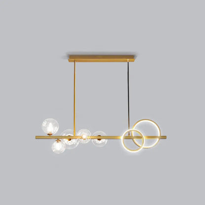DecorBites™ Contemporary Glass Island Lamp: 7-Head Hanging Light for Dining Room