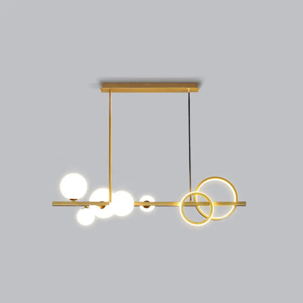 DecorBites™ Contemporary Glass Island Lamp: 7-Head Hanging Light for Dining Room