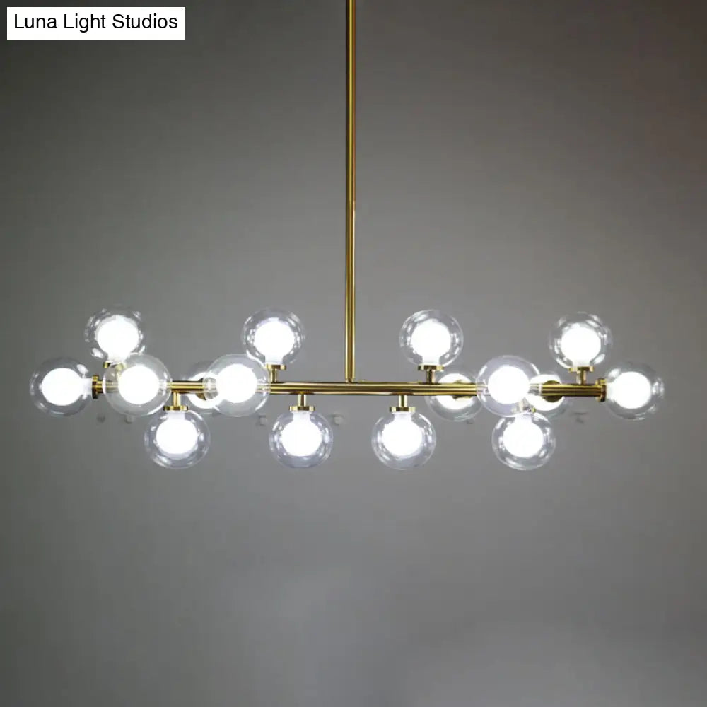 DecorBites™ Contemporary Glass Orb Island Lamp - 16 Heads Ceiling Light for Living Room