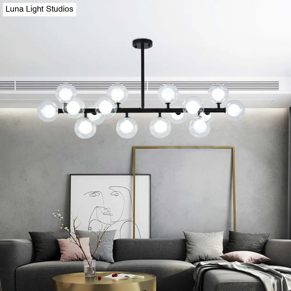 DecorBites™ Contemporary Glass Orb Island Lamp - 16 Heads Ceiling Light for Living Room