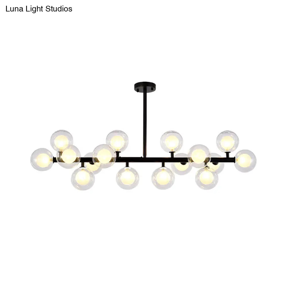 DecorBites™ Contemporary Glass Orb Island Lamp - 16 Heads Ceiling Light for Living Room