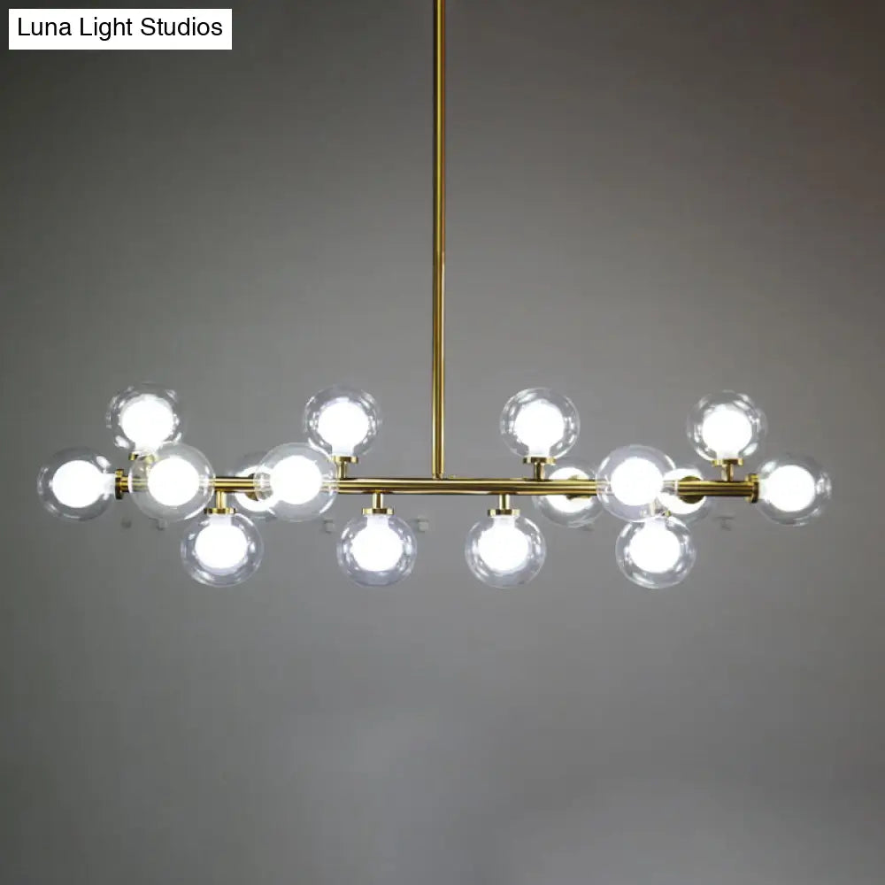 DecorBites™ Contemporary Glass Orb Island Lamp - 16 Heads Ceiling Light for Living Room