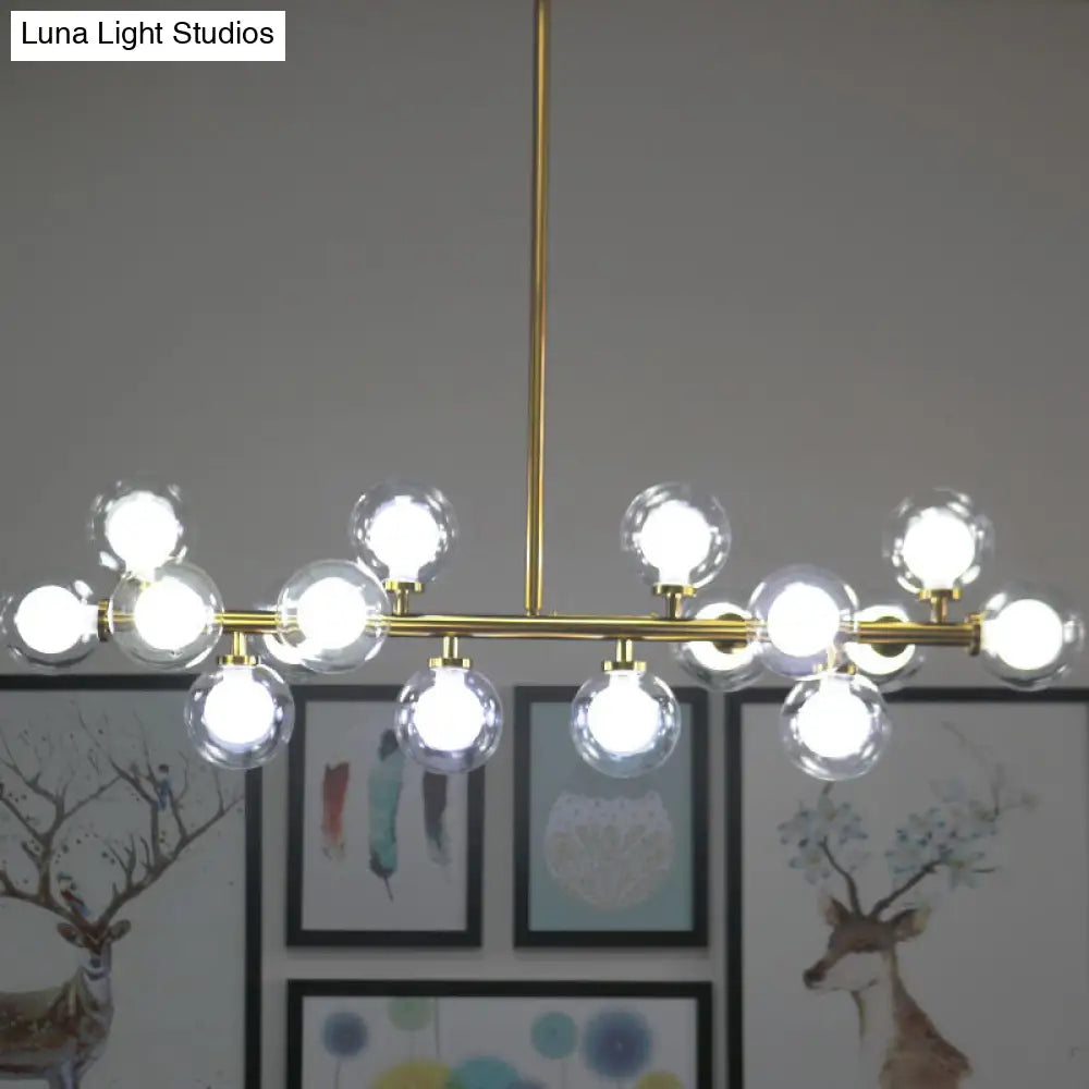 DecorBites™ Contemporary Glass Orb Island Lamp - 16 Heads Ceiling Light for Living Room