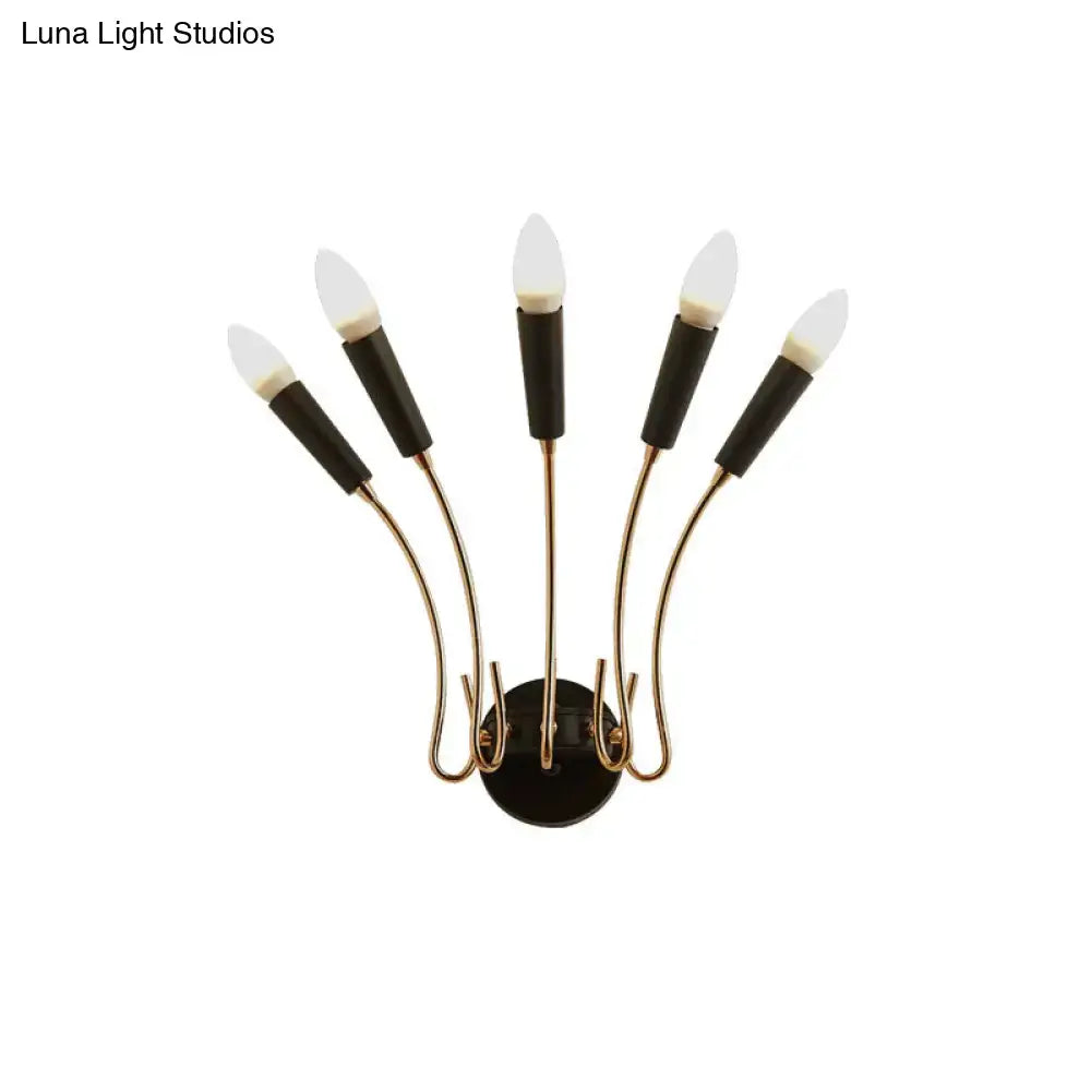 Contemporary gold and black metal sconce living room rocket lamp