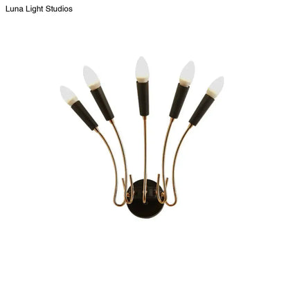 Contemporary gold and black metal sconce living room rocket lamp
