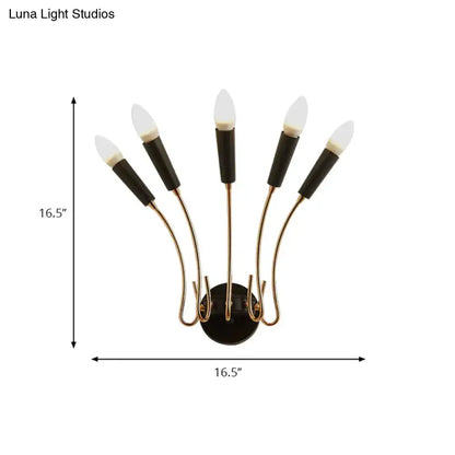 Contemporary gold and black metal sconce living room rocket lamp