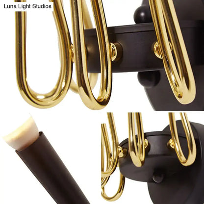 Contemporary gold and black metal sconce living room rocket lamp
