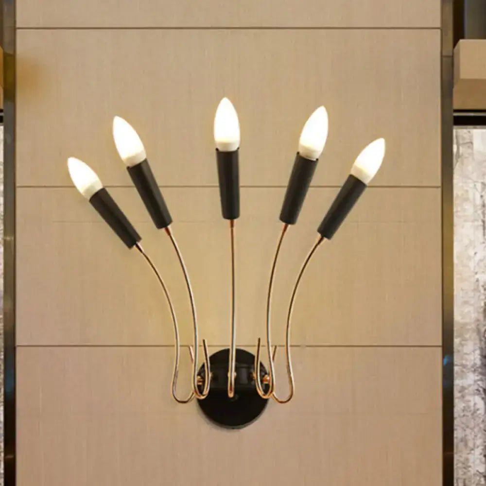 Contemporary gold and black metal sconce living room rocket lamp