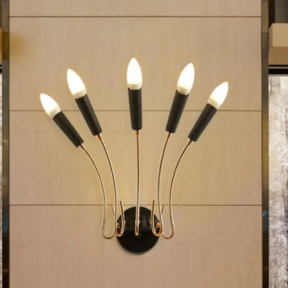 Contemporary gold and black metal sconce living room rocket lamp