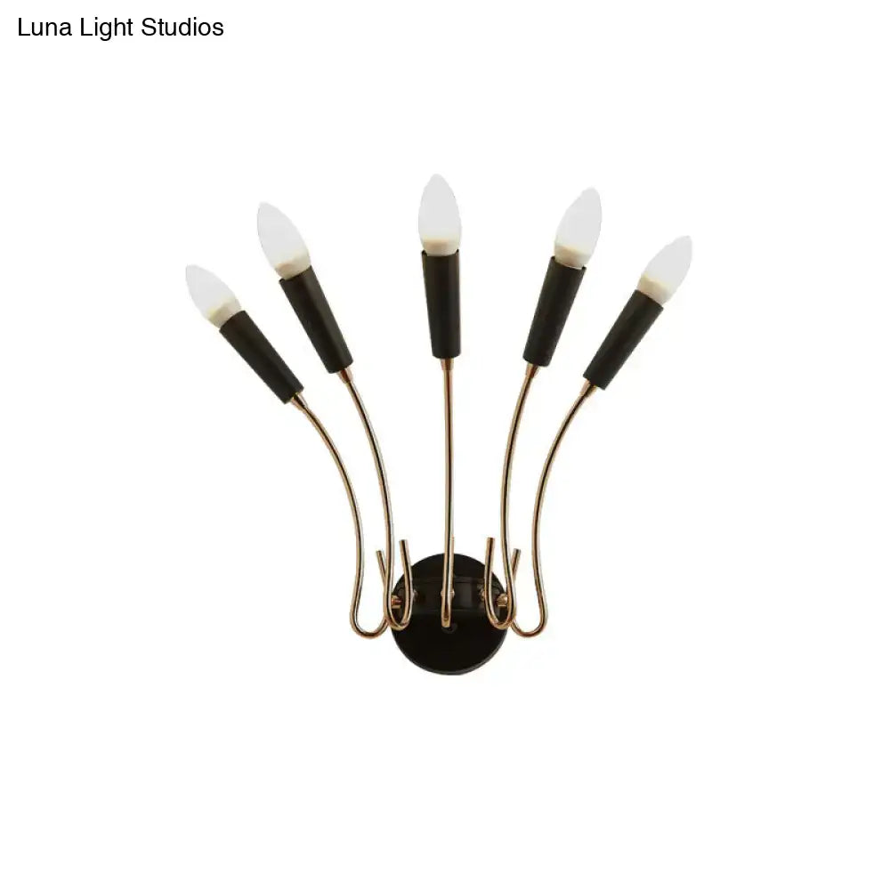Contemporary gold and black metal sconce living room rocket lamp