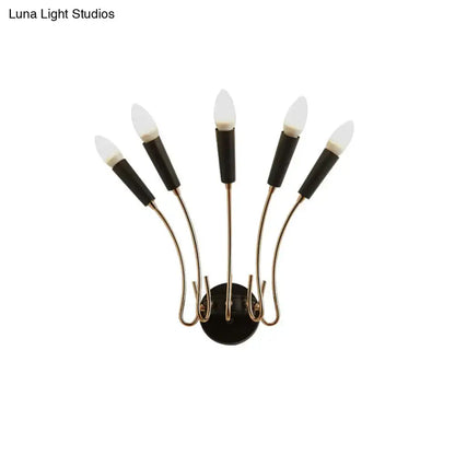 Contemporary gold and black metal sconce living room rocket lamp