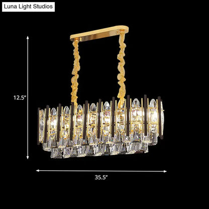 Contemporary gold and crystal cone light fixture dining room 110v-120v