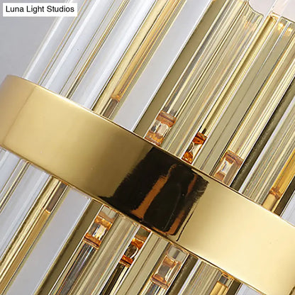 Contemporary gold crystal cylinder design wall lamp living room