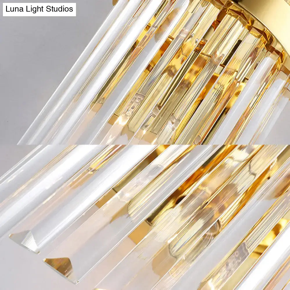 Contemporary gold crystal cylinder design wall lamp living room
