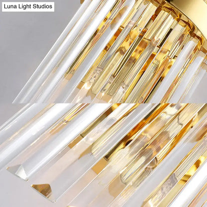 Contemporary gold crystal cylinder design wall lamp living room