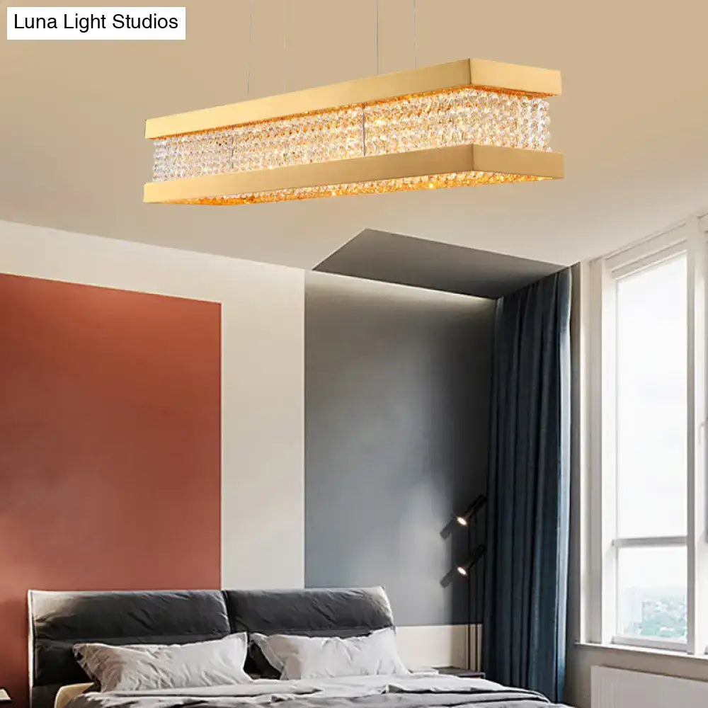 Contemporary gold crystal led island light living room chandelier