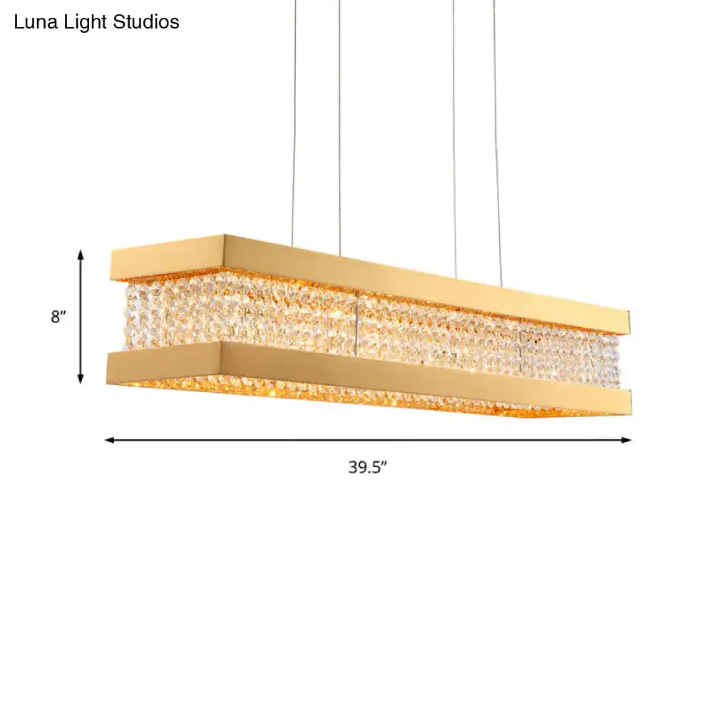 Contemporary gold crystal led island light living room chandelier