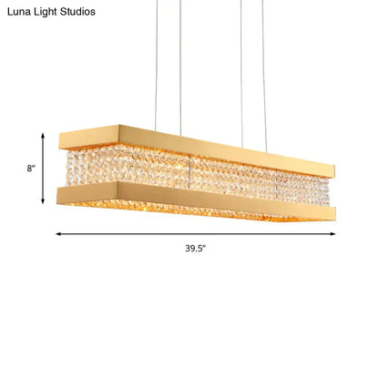 Contemporary gold crystal led island light living room chandelier