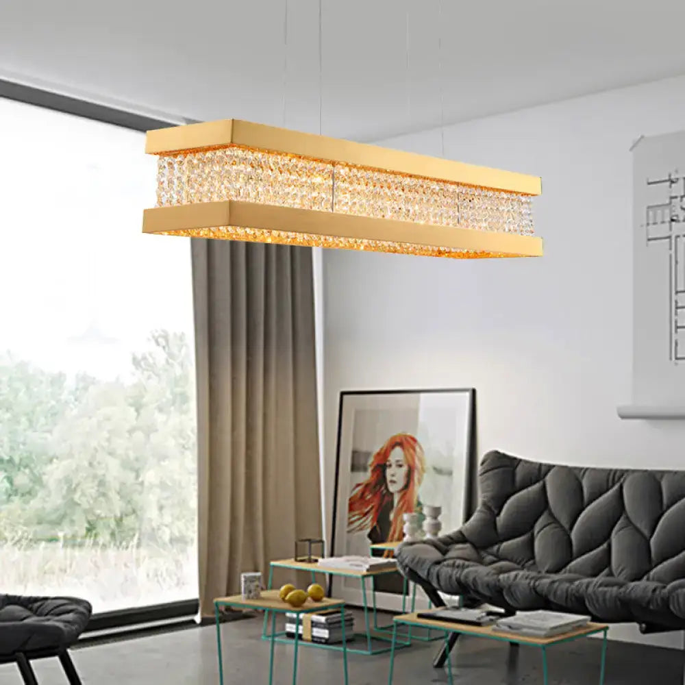 Contemporary gold crystal led island light living room chandelier