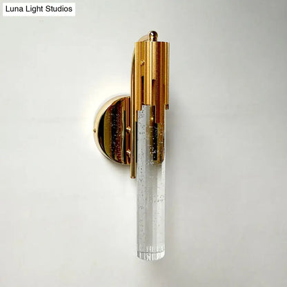 Contemporary gold crystal led light living room sconce bulb included