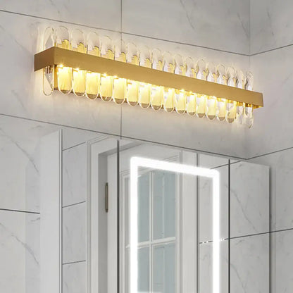 Contemporary gold crystal wall lamp bathroom led fixture width 110v-120v