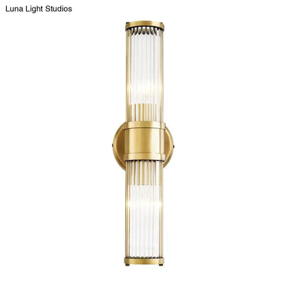 Contemporary gold crystal wall sconce light fixture for living room