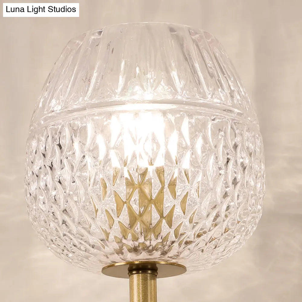 DecorBites™ Contemporary Gold Finish Dome Foyer Wall Sconce with Clear Lattice Glass