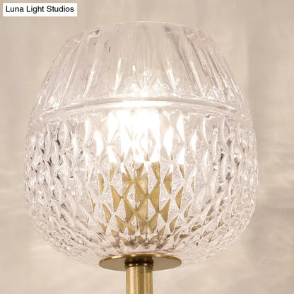 DecorBites™ Contemporary Gold Finish Dome Foyer Wall Sconce with Clear Lattice Glass