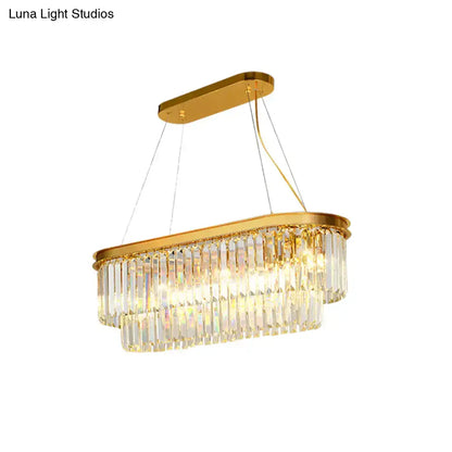 Contemporary gold finish ellipse island lighting dining room chandelier