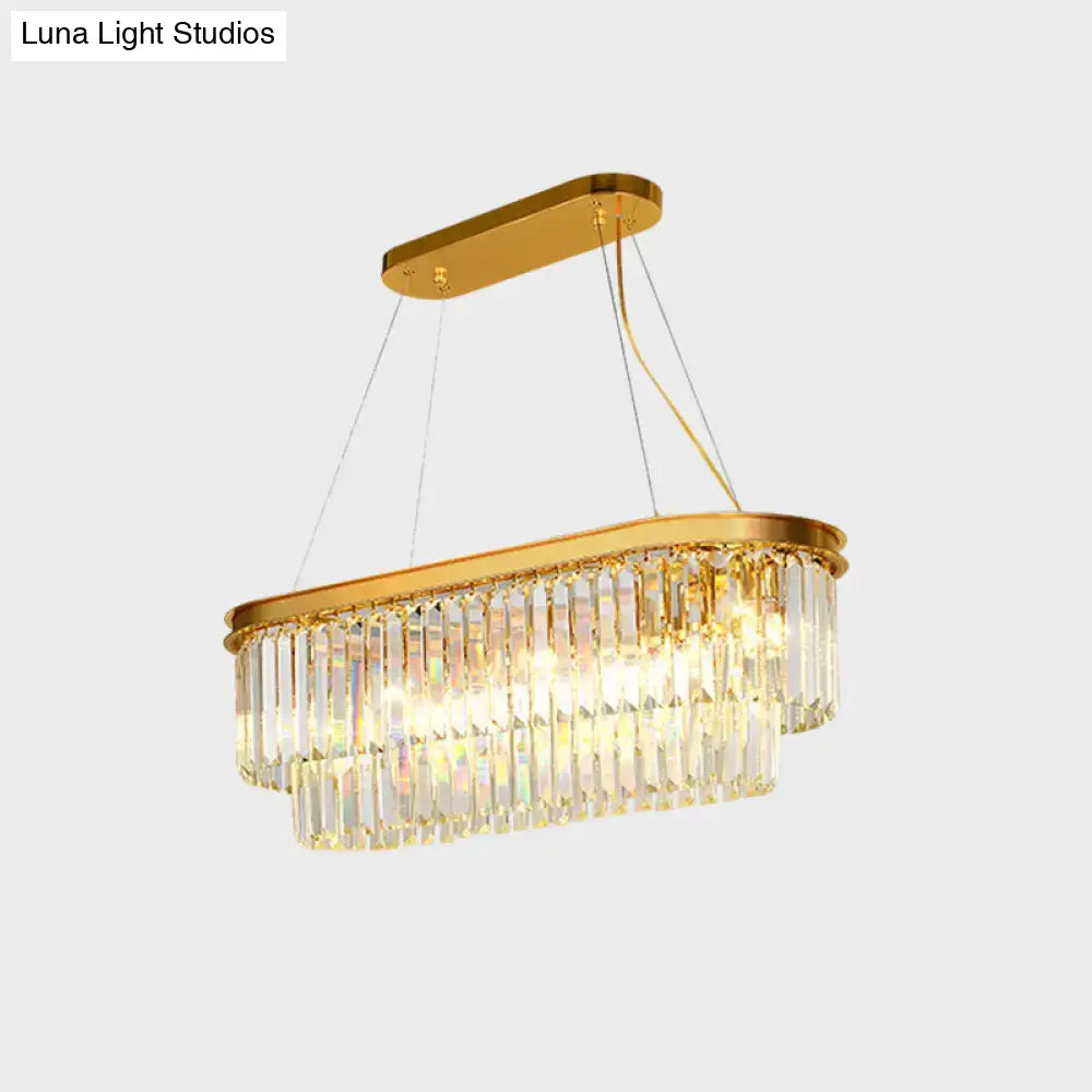 Contemporary gold finish ellipse island lighting dining room chandelier