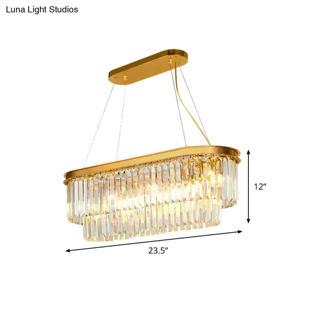Contemporary gold finish ellipse island lighting dining room chandelier