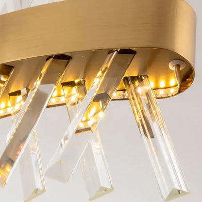 Contemporary gold led crystal chandelier living room light