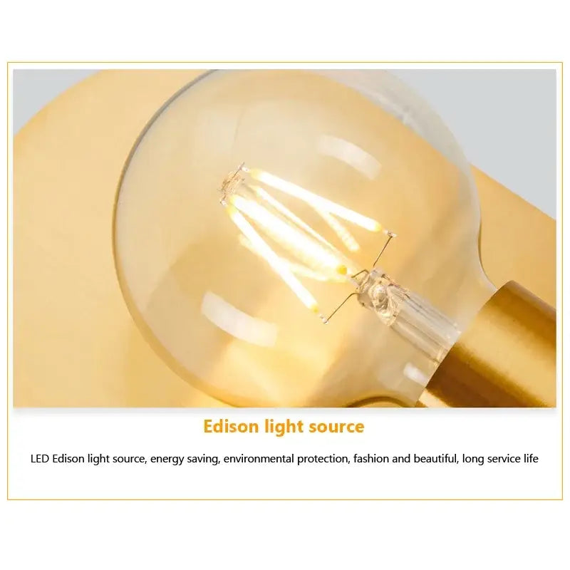 Contemporary gold led wall lamp for living room with filament bulb