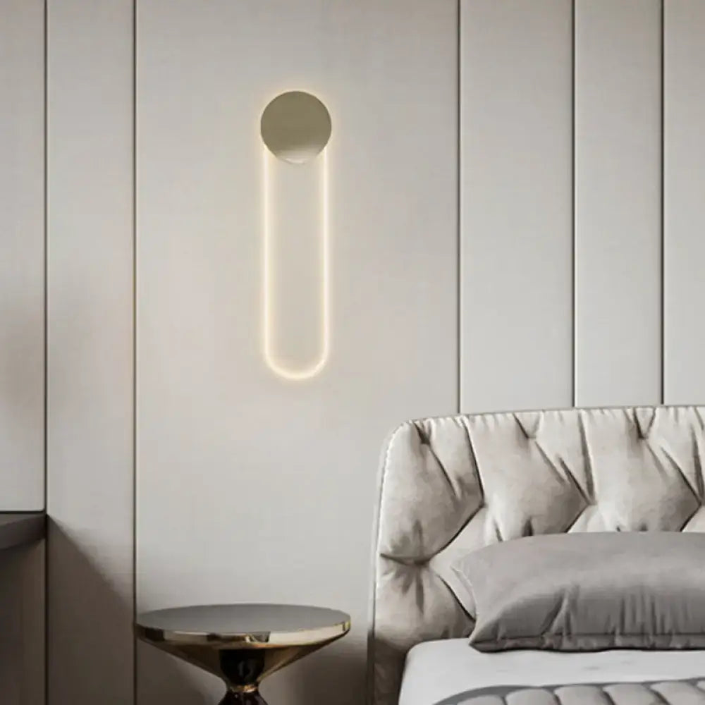 Contemporary gold oblong bedroom wall light fixture 110v 120v