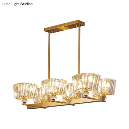 Contemporary gold trapezoid island lamp dining room ceiling light