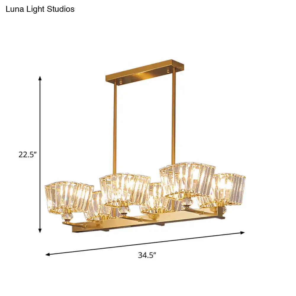 Contemporary gold trapezoid island lamp dining room ceiling light