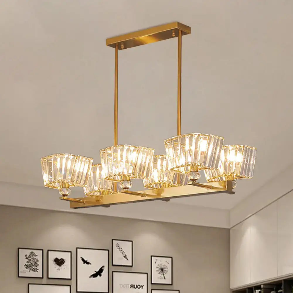 Contemporary gold trapezoid island lamp dining room ceiling light