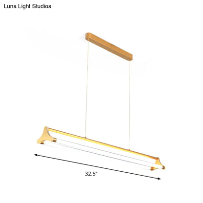 DecorBites™ Contemporary Gold Tube Chandelier: LED Pendant Lamp for Living Room (25"/40.5"/32.5" Width) – Warm/White Light