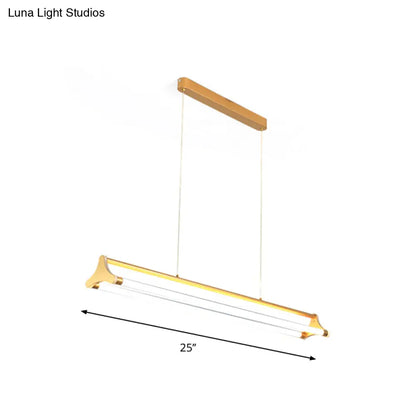 DecorBites™ Contemporary Gold Tube Chandelier: LED Pendant Lamp for Living Room (25"/40.5"/32.5" Width) – Warm/White Light