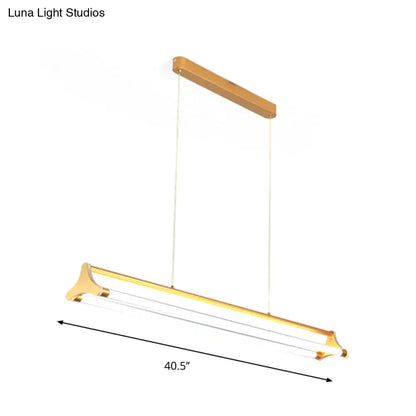 DecorBites™ Contemporary Gold Tube Chandelier: LED Pendant Lamp for Living Room (25"/40.5"/32.5" Width) – Warm/White Light