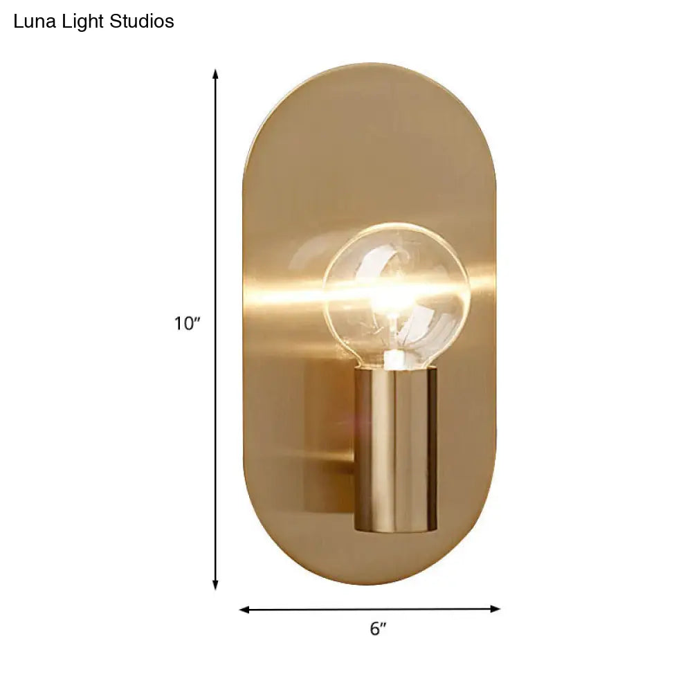 DecorBites™ Contemporary Gold Wall Mounted Bedroom Sconce Light with Bare Bulb Metal Shade