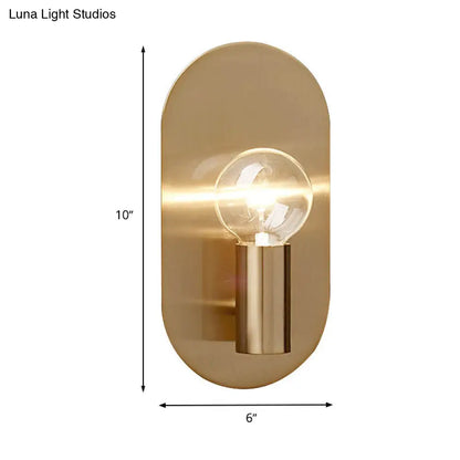 DecorBites™ Contemporary Gold Wall Mounted Bedroom Sconce Light with Bare Bulb Metal Shade