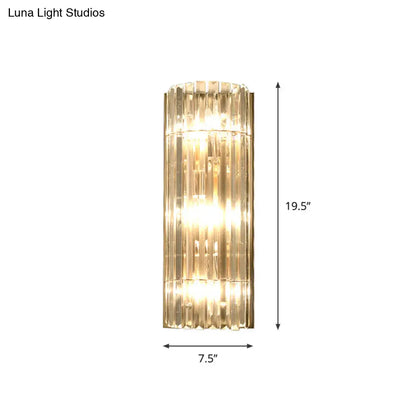 DecorBites™ Contemporary Gold Wall Sconce with Crystal Shade - Modern 3-Light Flush Mount