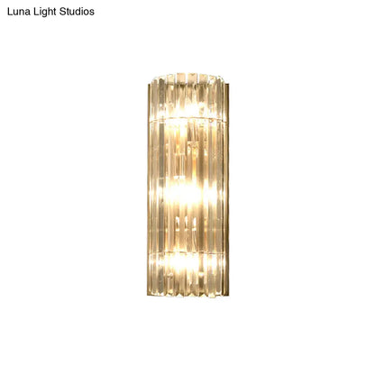 DecorBites™ Contemporary Gold Wall Sconce with Crystal Shade - Modern 3-Light Flush Mount