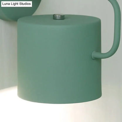 Contemporary gray metal wall light – bedroom cylindrical sconce