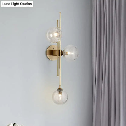 Contemporary green & clear glass globe living room wall sconce lamp