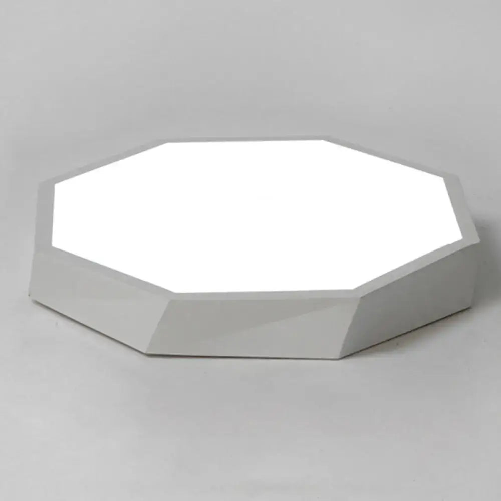 Contemporary green pink & yellow hexagonal mount ceiling light bedroom
