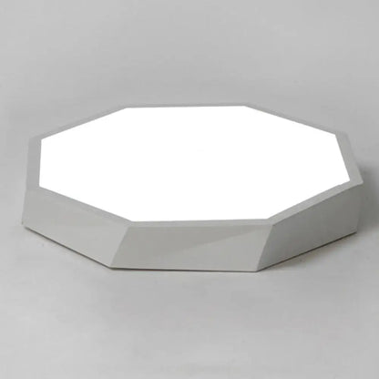 Contemporary green pink & yellow hexagonal mount ceiling light bedroom